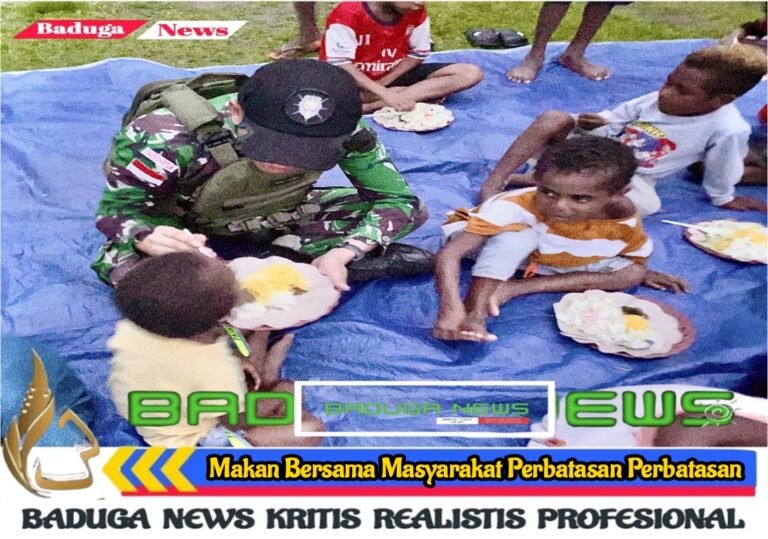 Makan Bersama Masyarakat Perbatasan, Wujud Kedekatan Satgas Yonif 131/Brajasakti Dengan Masyarakat Papua
