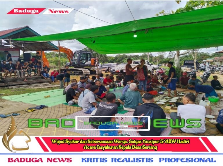 Wujud Syukur dan Kebersamaan Satgas Yonzipur 5/ABW Hadiri Tasyukuran Kepala Desa Seriang