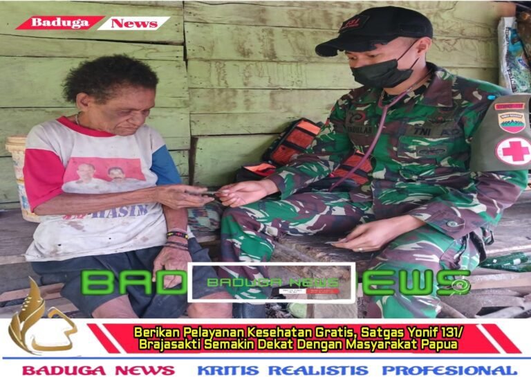 Berikan Pelayanan Kesehatan Gratis, Satgas Yonif 131/Brajasakti Semakin Dekat Dengan Masyarakat Papua