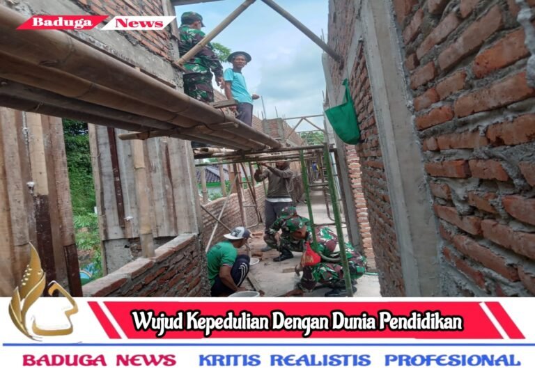Babinsa Bantu Pembangunan Gedung Sekolah Wujud Kepedulian Dengan Dunia Pendidikan