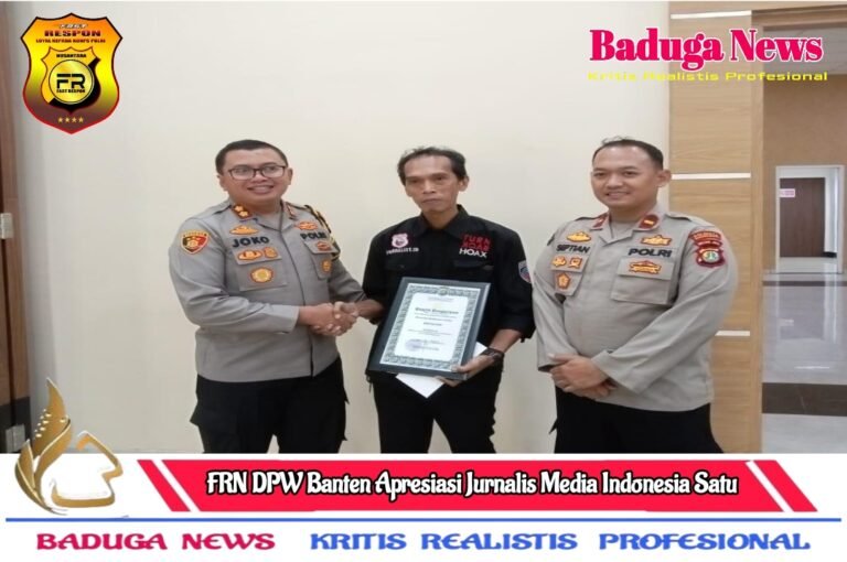 FRN DPW Banten Apresiasi Jurnalis Media Indonesia Satu atas Penghargaan dari Polresta Bandara Soetta