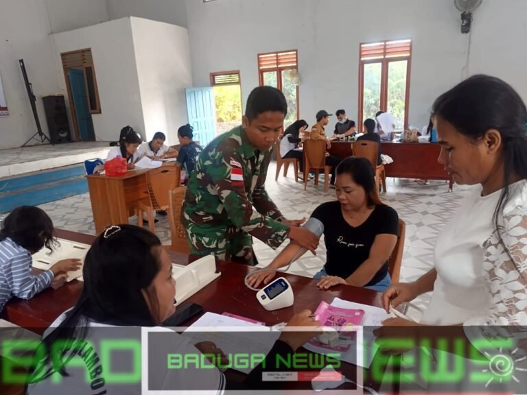 Satgas Yonzipur 5/ABW : Bersama Posbindu Wujudkan Warga Sehat dan Hidup Bahagia