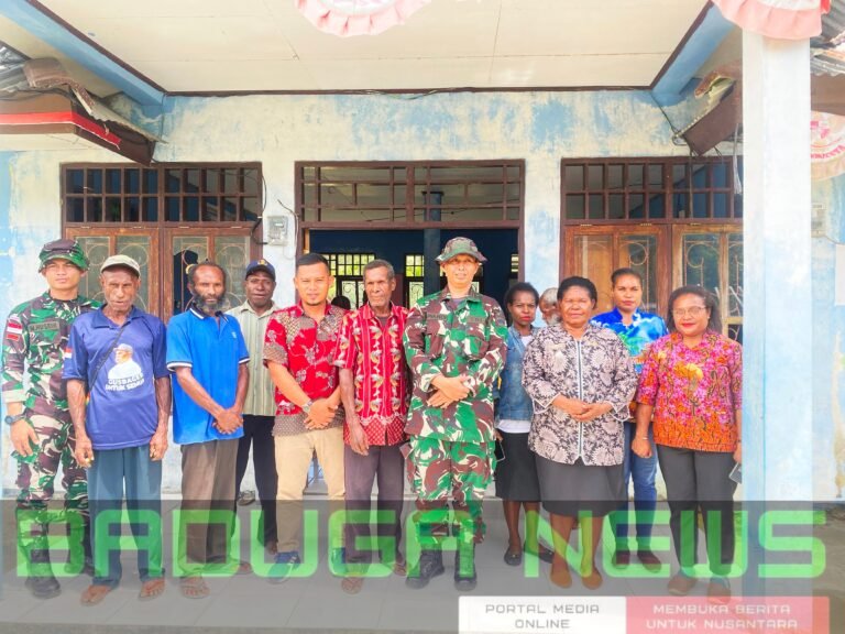 Dukung Program Pemerintah Daerah, Satgas Yonif 131/Brajasakti Hadiri Rapat Anggaran Pendapatan dan Belanja Kampung di Distrik Mannem Perbatasan Papua