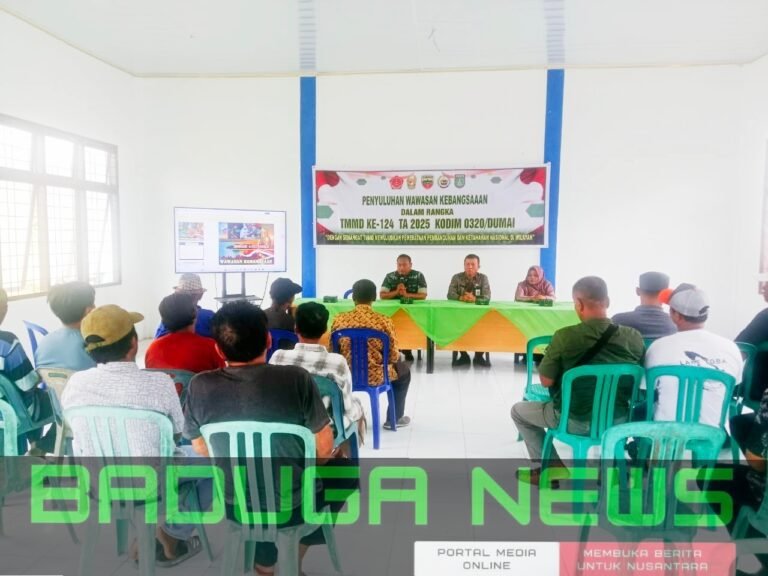 TMMD ke-124 Kodim 0320 Dumai di Kelurahan Bukit Kayu Kapur Perkuat Semangat Kebangsaan Melalui Penyuluhan Wawasan Kebangsaan